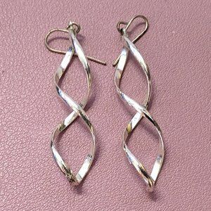 Silver swirly earrings
